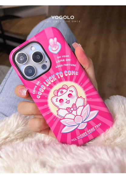 Lucky Lotus Printed Double Layer Phone Case