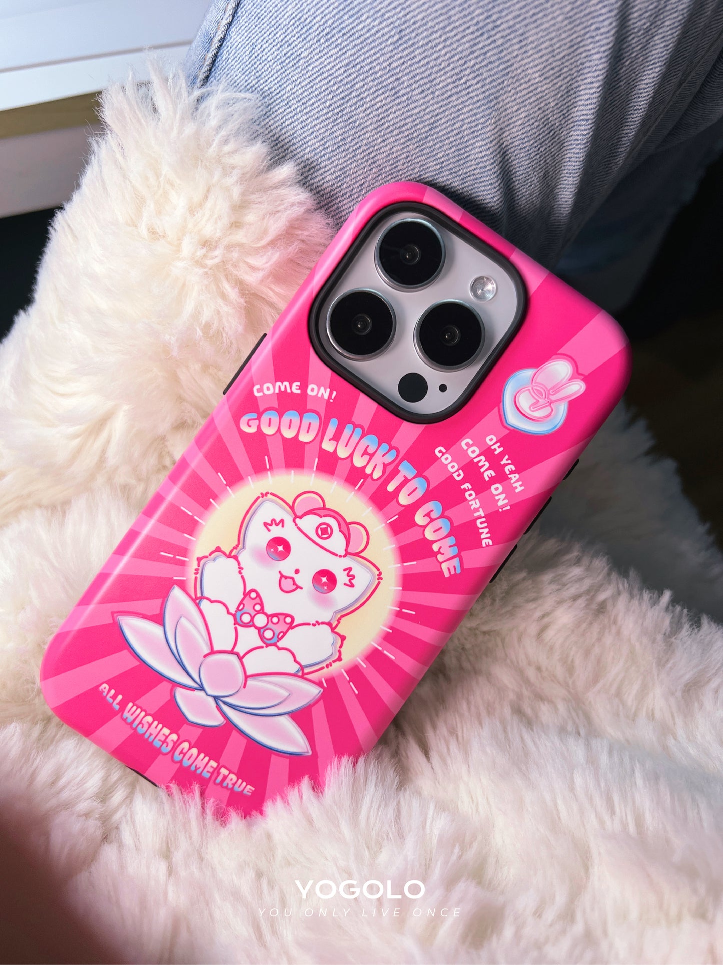 Lucky Lotus Printed Double Layer Phone Case