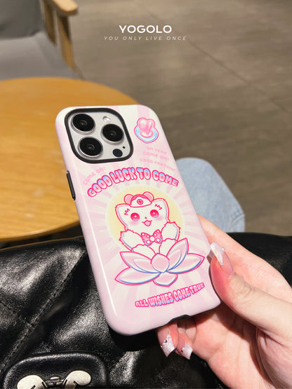 Lucky Lotus Printed Double Layer Phone Case