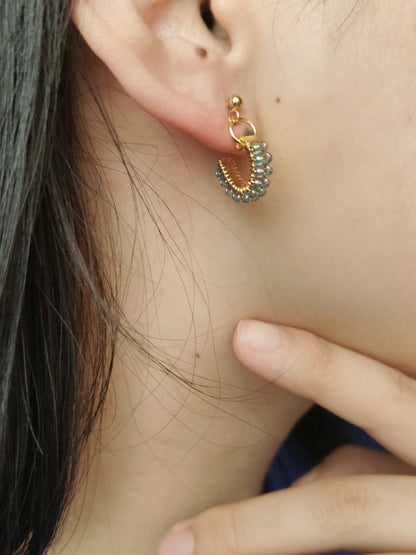 MIYUKI Seed Beaded Hoop Earrings