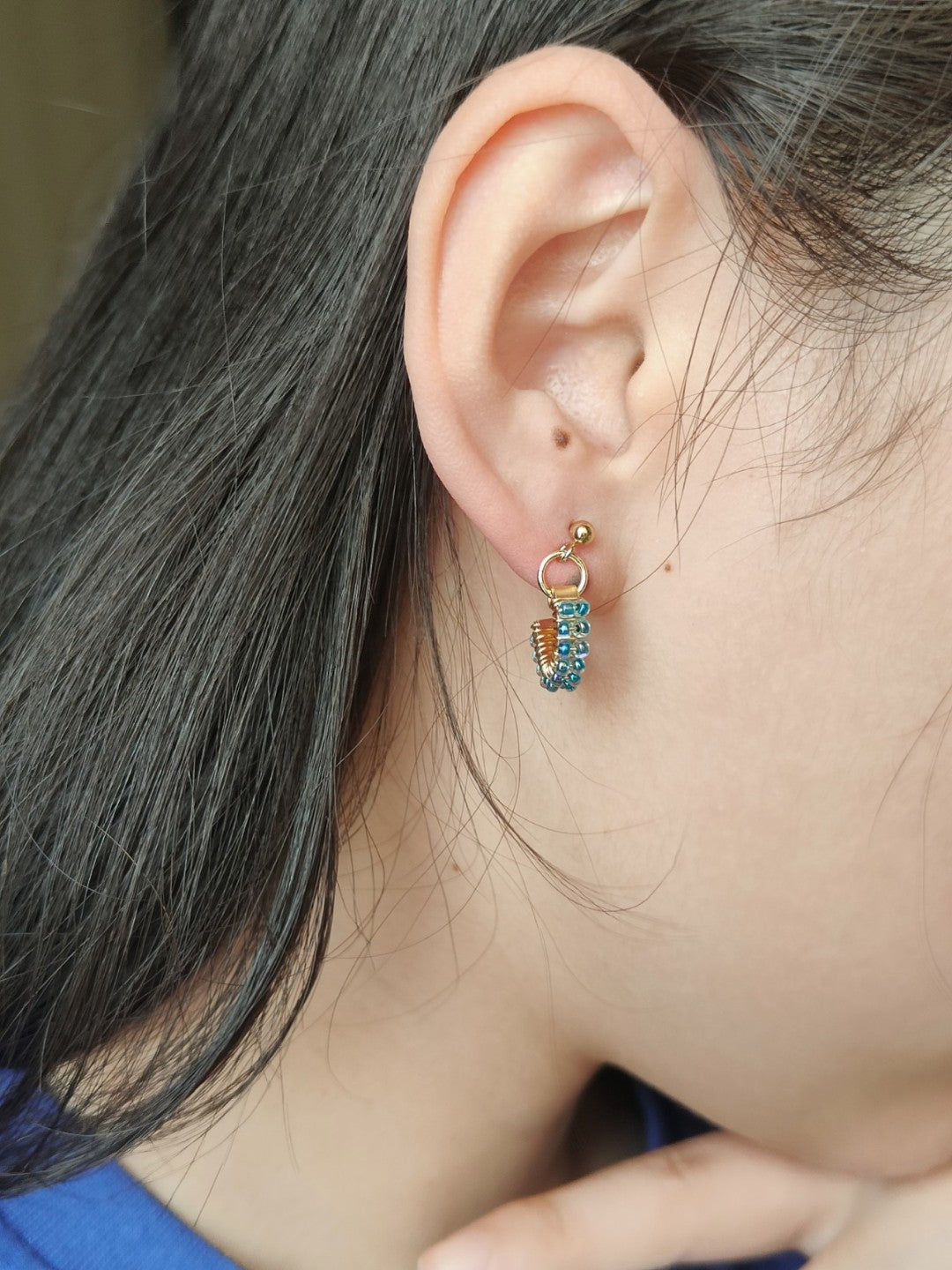 MIYUKI Seed Beaded Hoop Earrings