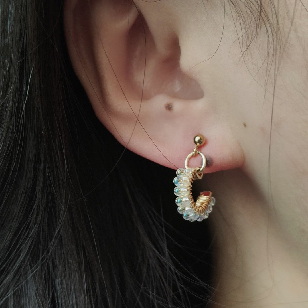MIYUKI Seed Beaded Hoop Earrings