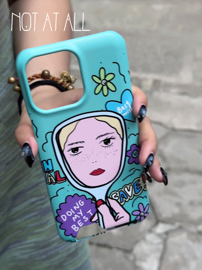 Magic Mirror Girl Cartoon Printed Phone Case
