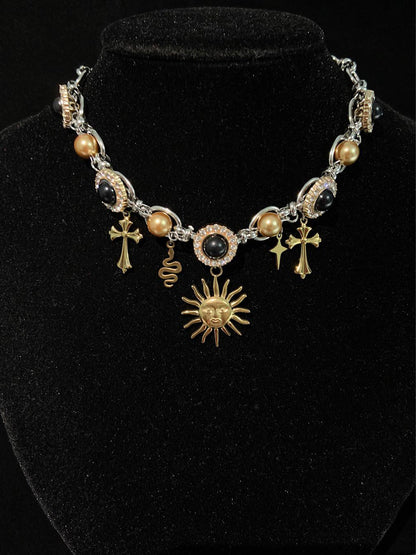 Medusa Sun Pendant Choker