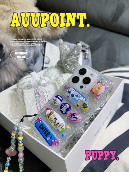 [Meme Case] Cute Puppy Kitten Stickers Printed Phone Case