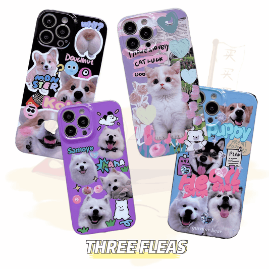 [ Meme Case ] Lovely cats and dogs phone case | phone accessories | Three Fleas