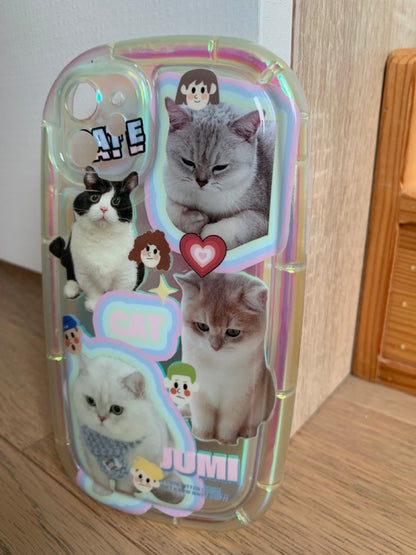 Meme Cute Cats Printed Air-Cusion Phone Case