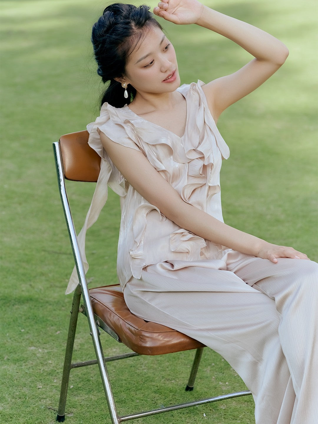 Mermaid Ruffles Sleeveless Tiered Suit