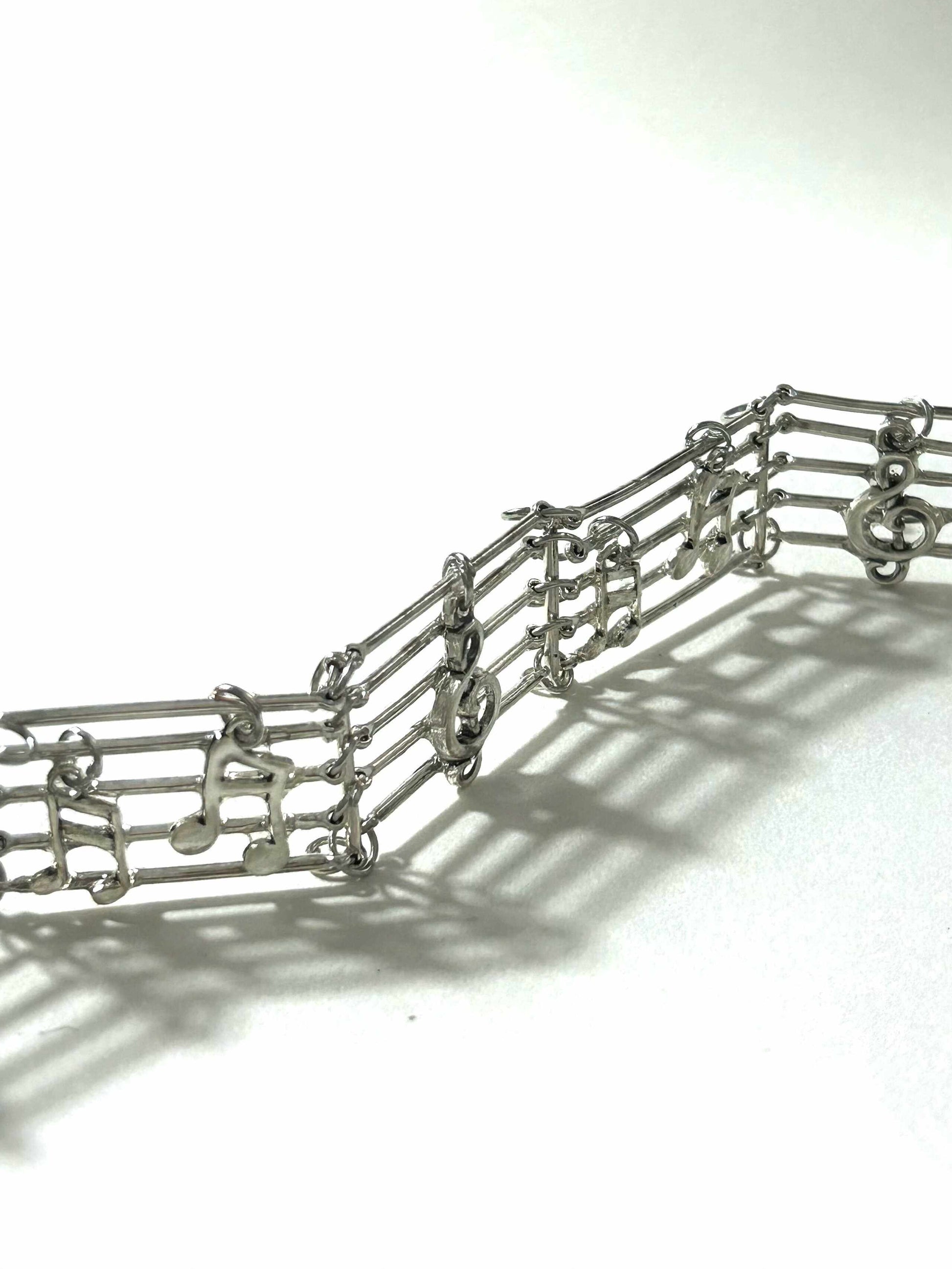 Metal Music Staff Note Choker | Necklace | Three Fleas