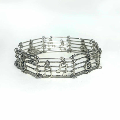 Metal Music Staff Note Choker | Necklace | Three Fleas