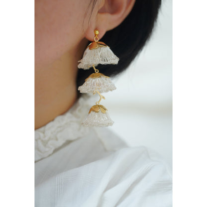 Metal Wire Lily of the Valley Flower Earrings