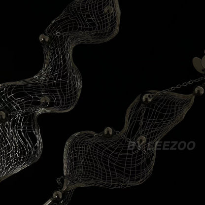 Metal Wire Woven Wave Long Earring