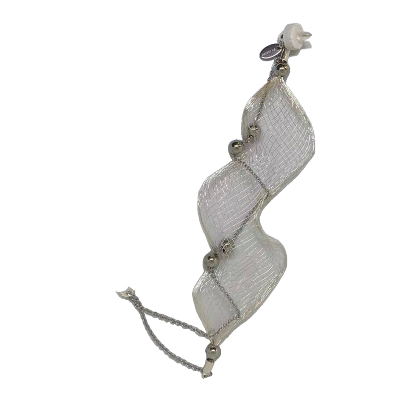 Metal Wire Woven Wave Long Earring