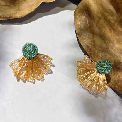 Metal Woven Color Contrast Earrings