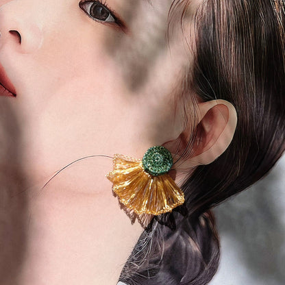 Metal Woven Color Contrast Earrings