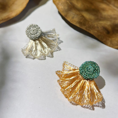 Metal Woven Color Contrast Earrings