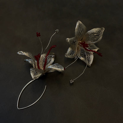 Metal Woven Lily Earrings