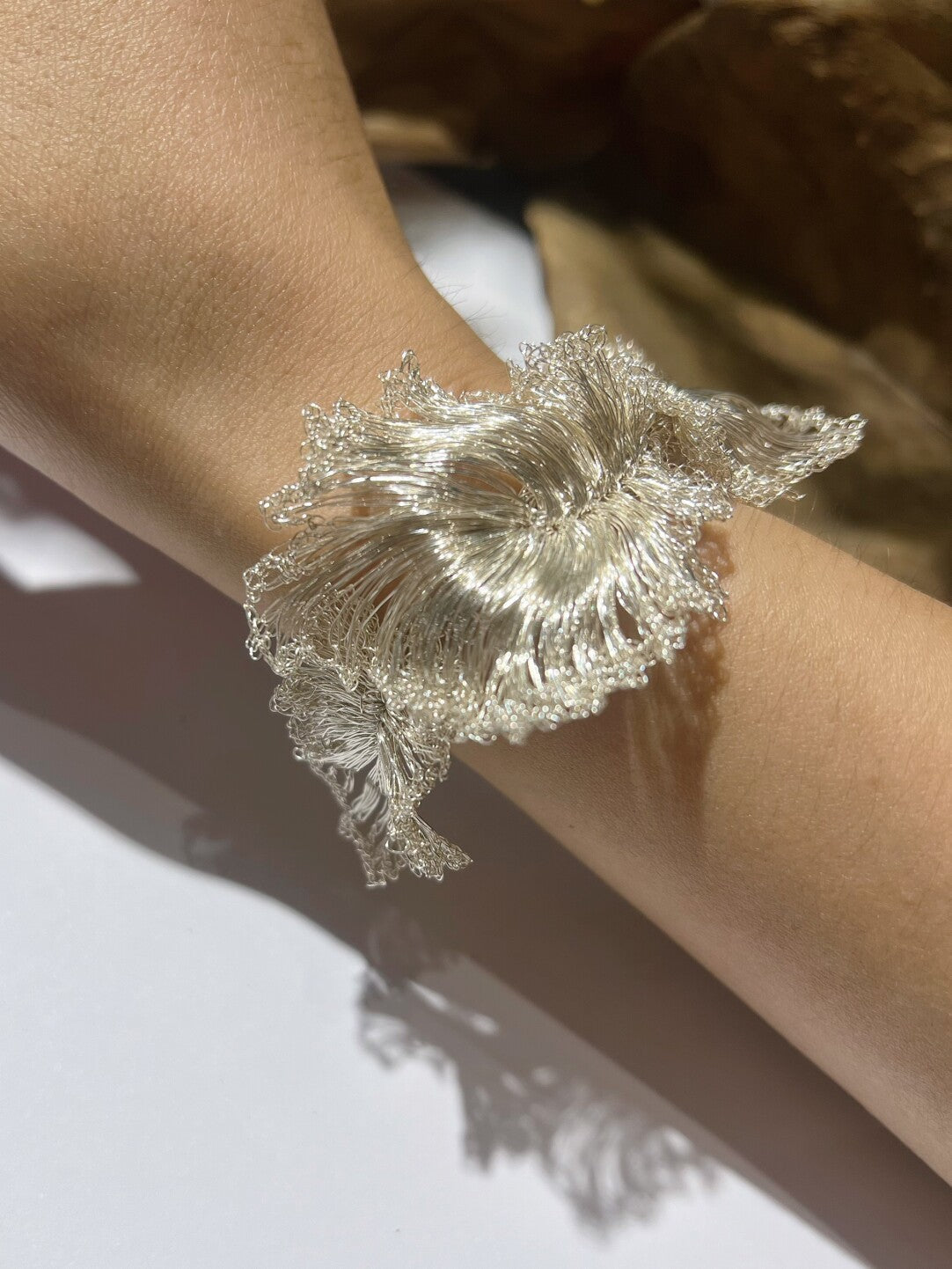 Metal Woven Petal Bracelet