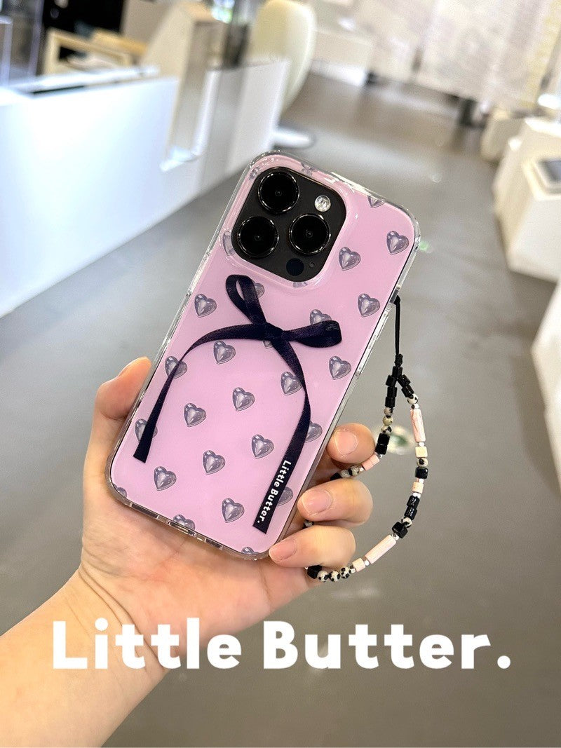 「Original」Metallic Love Printed Butterfly Ribbon Phone Case
