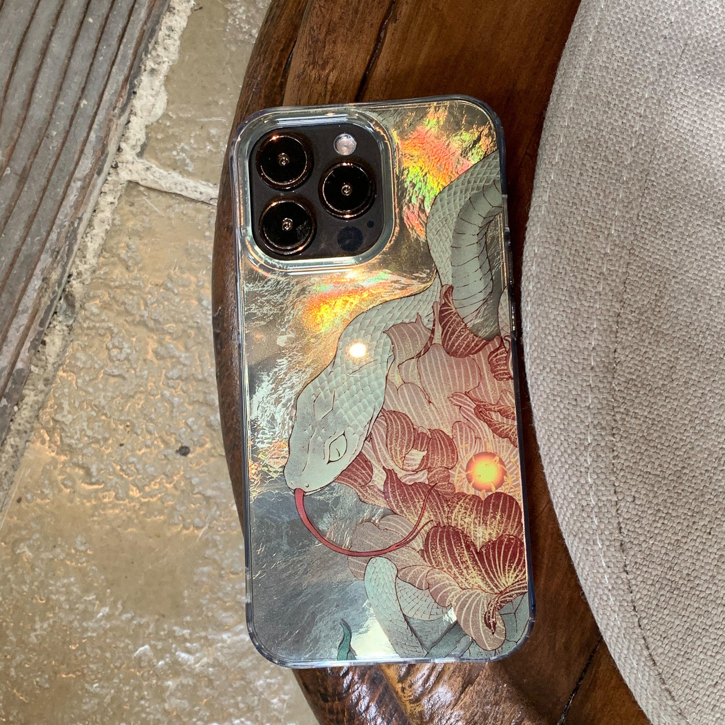 Midnight Bloom: Snake & Peony Neo-Chinese IMD Case