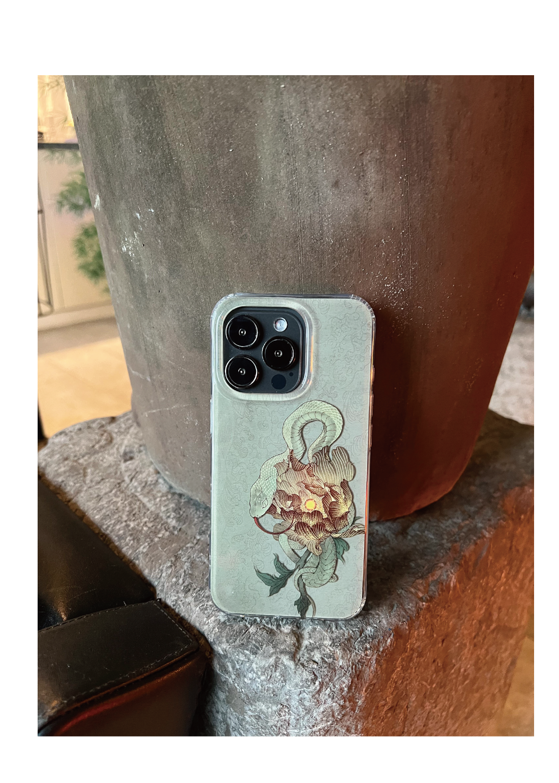 Midnight Bloom: Snake & Peony Neo-Chinese IMD Case