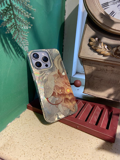 Midnight Bloom: Snake & Peony Neo-Chinese IMD Case