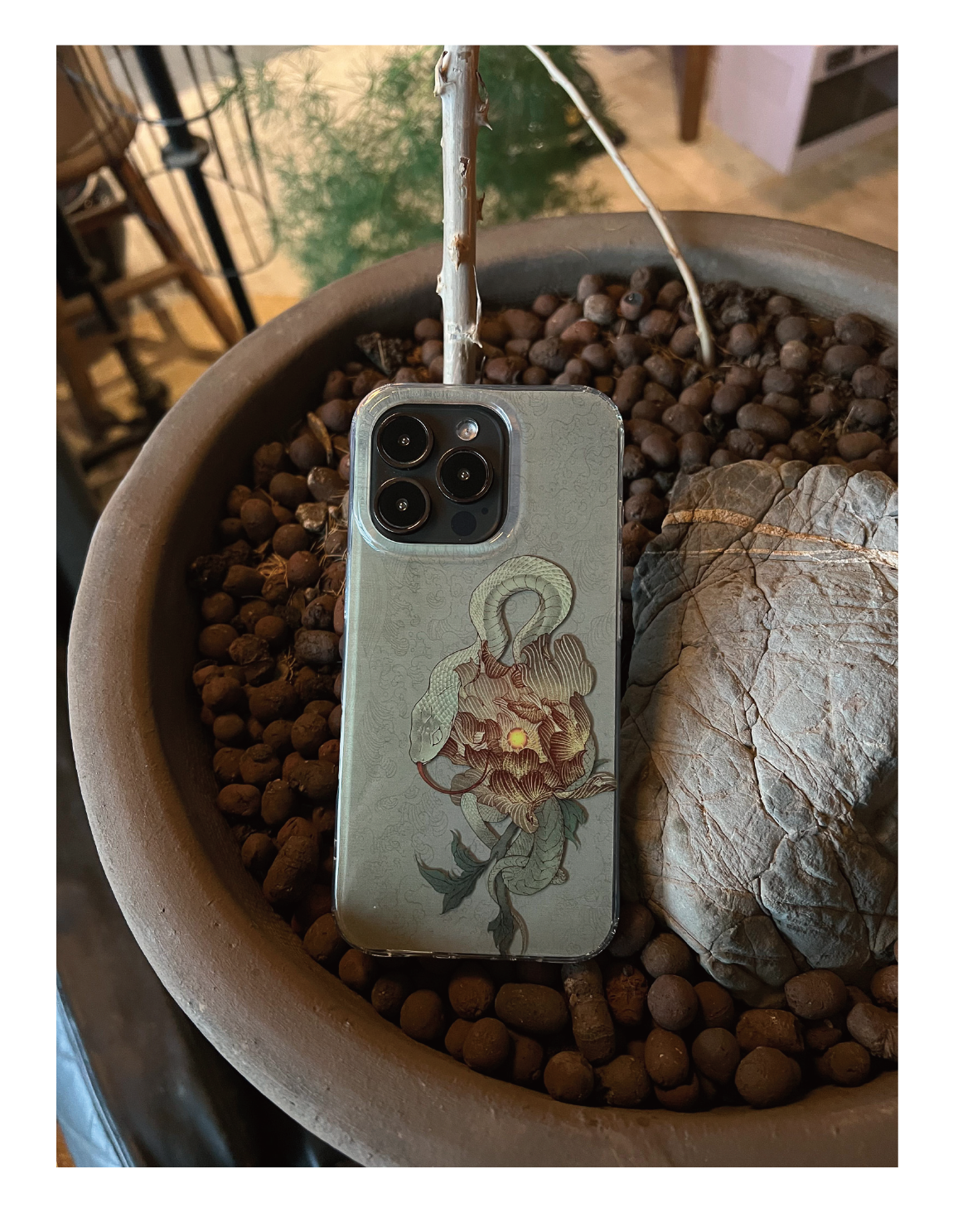 Midnight Bloom: Snake & Peony Neo-Chinese IMD Case