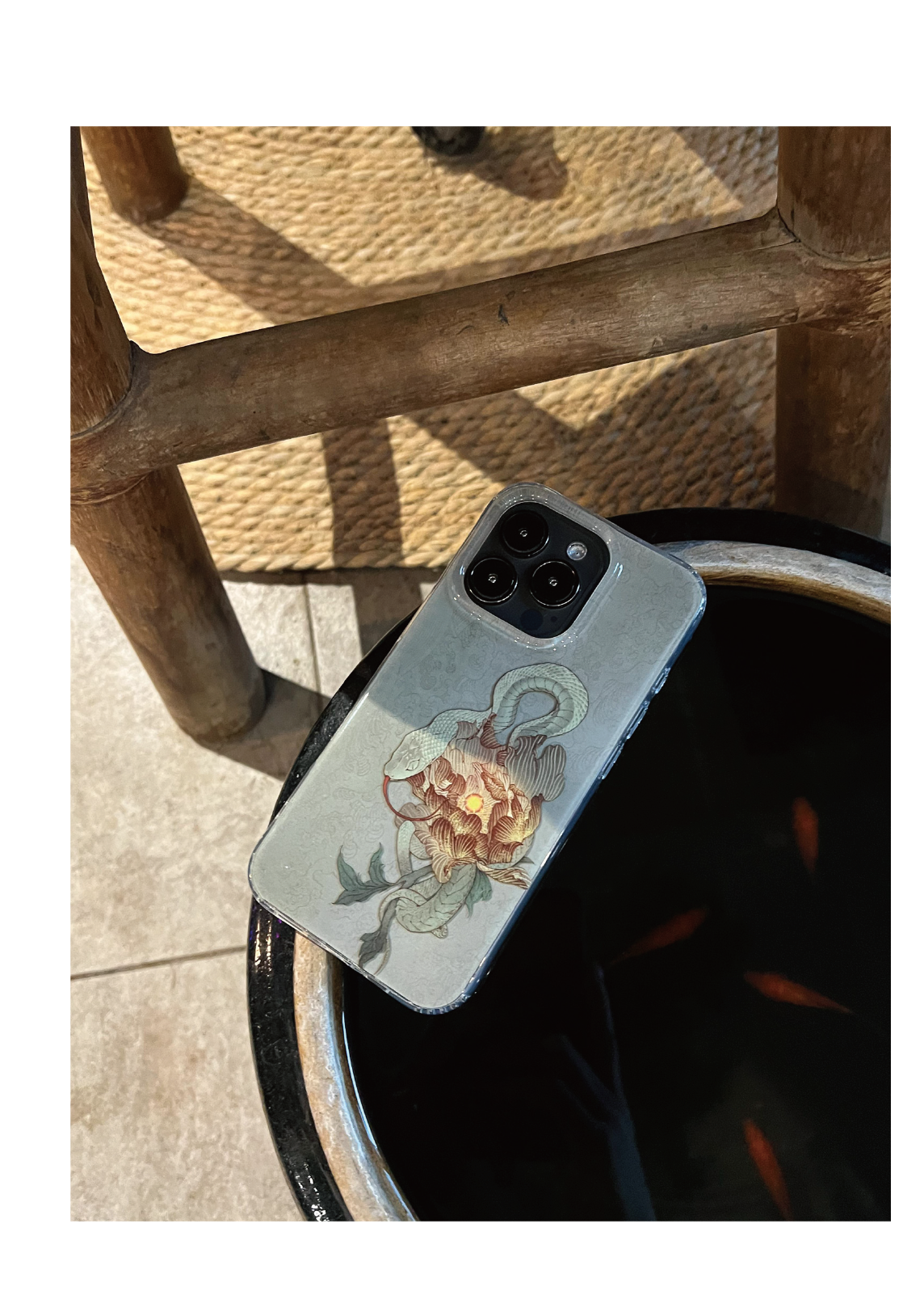 Midnight Bloom: Snake & Peony Neo-Chinese IMD Case