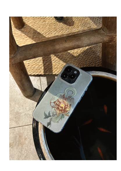 Midnight Bloom: Snake & Peony Neo-Chinese IMD Case