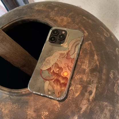 Midnight Bloom: Snake & Peony Neo-Chinese IMD Case