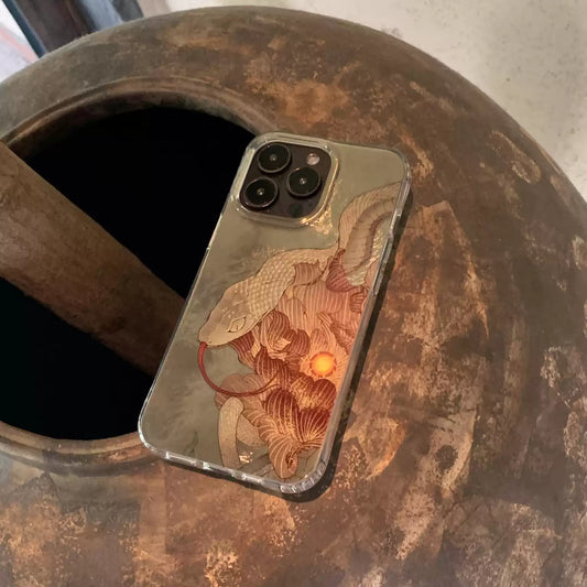 Midnight Bloom: Snake & Peony Neo-Chinese IMD Case