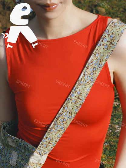 Midnight Bouquet: Artisanal Floral Canvas Crossbody Bag