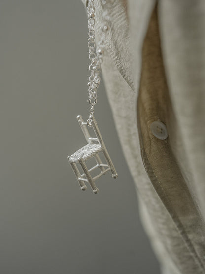 Mini Chair Silver Filigree Necklace