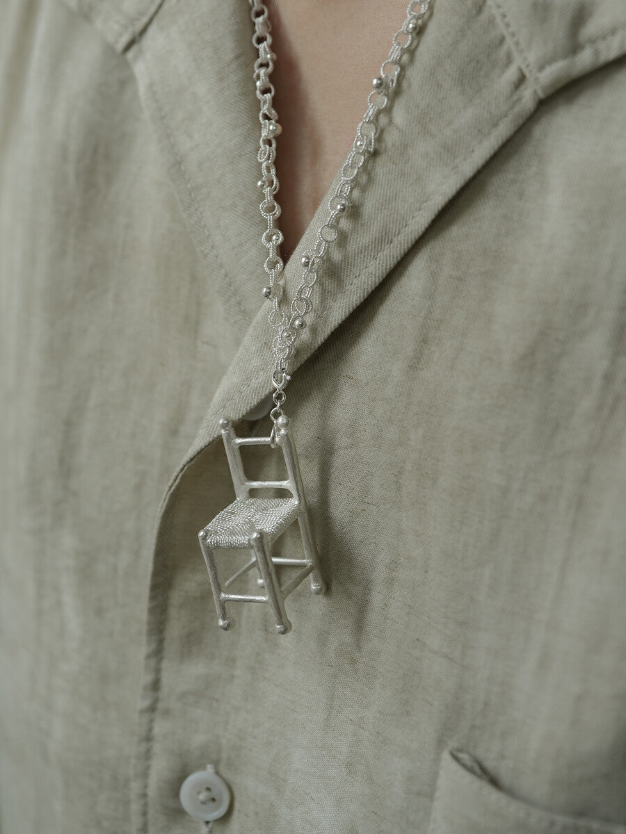 Mini Chair Silver Filigree Necklace