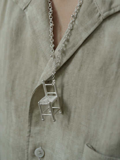 Mini Chair Silver Filigree Necklace