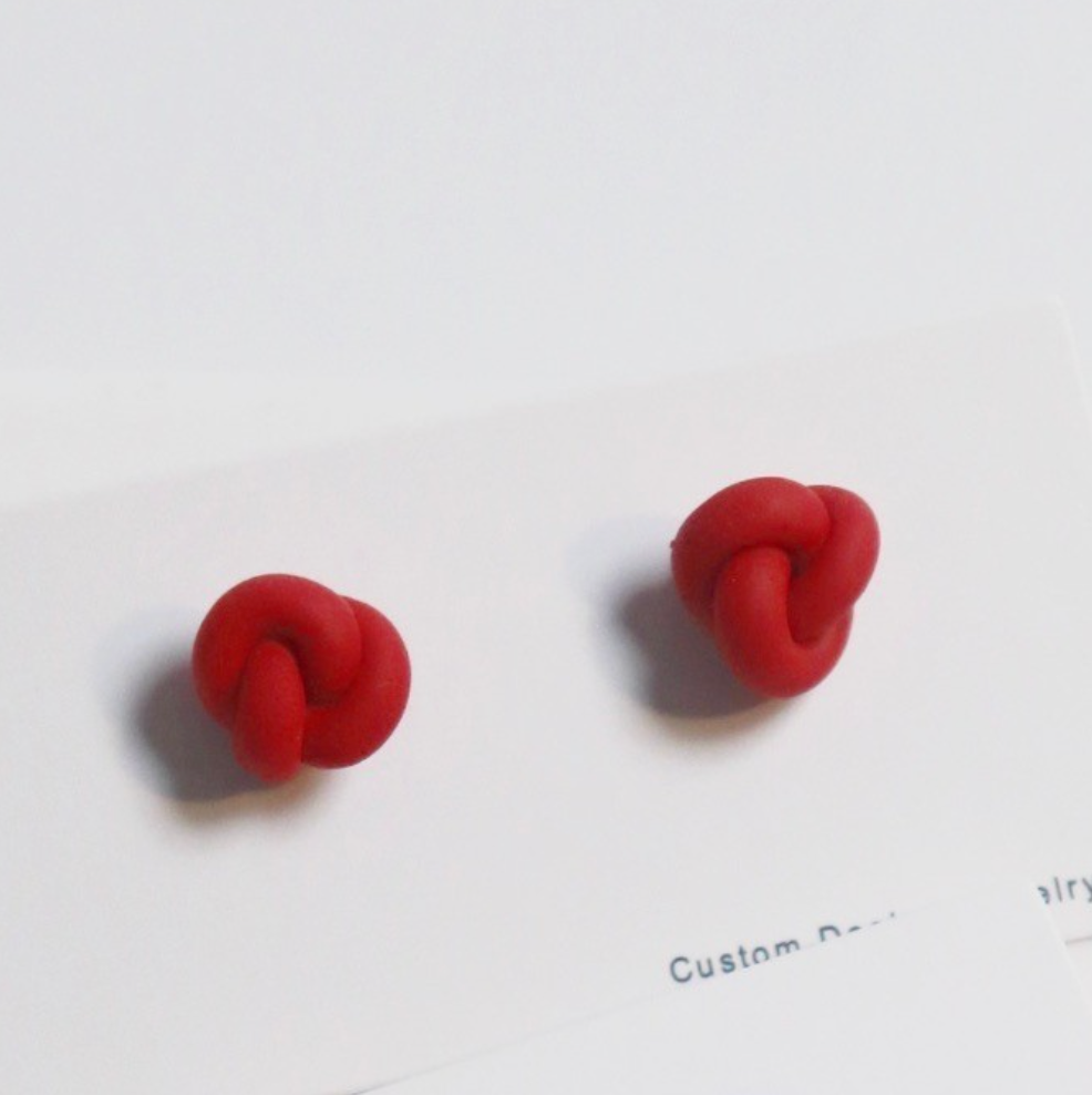 Mini Knot Polymer Clay Earrings