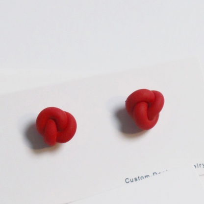 Mini Knot Polymer Clay Earrings
