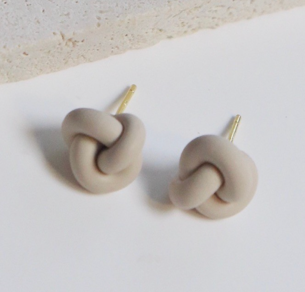 Mini Knot Polymer Clay Earrings