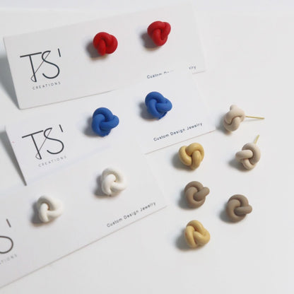 Mini Knot Polymer Clay Earrings
