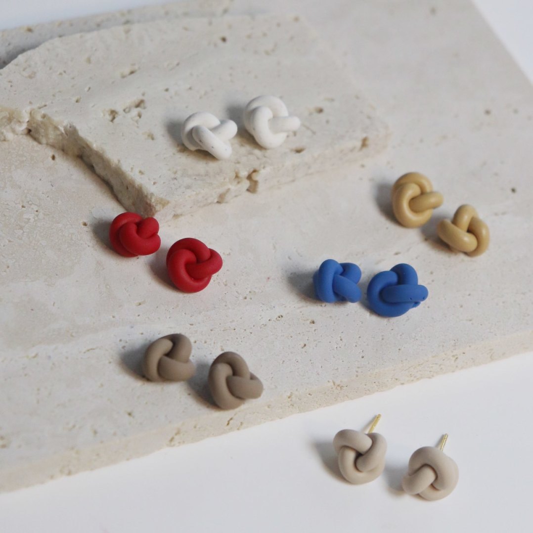 Mini Knot Polymer Clay Earrings