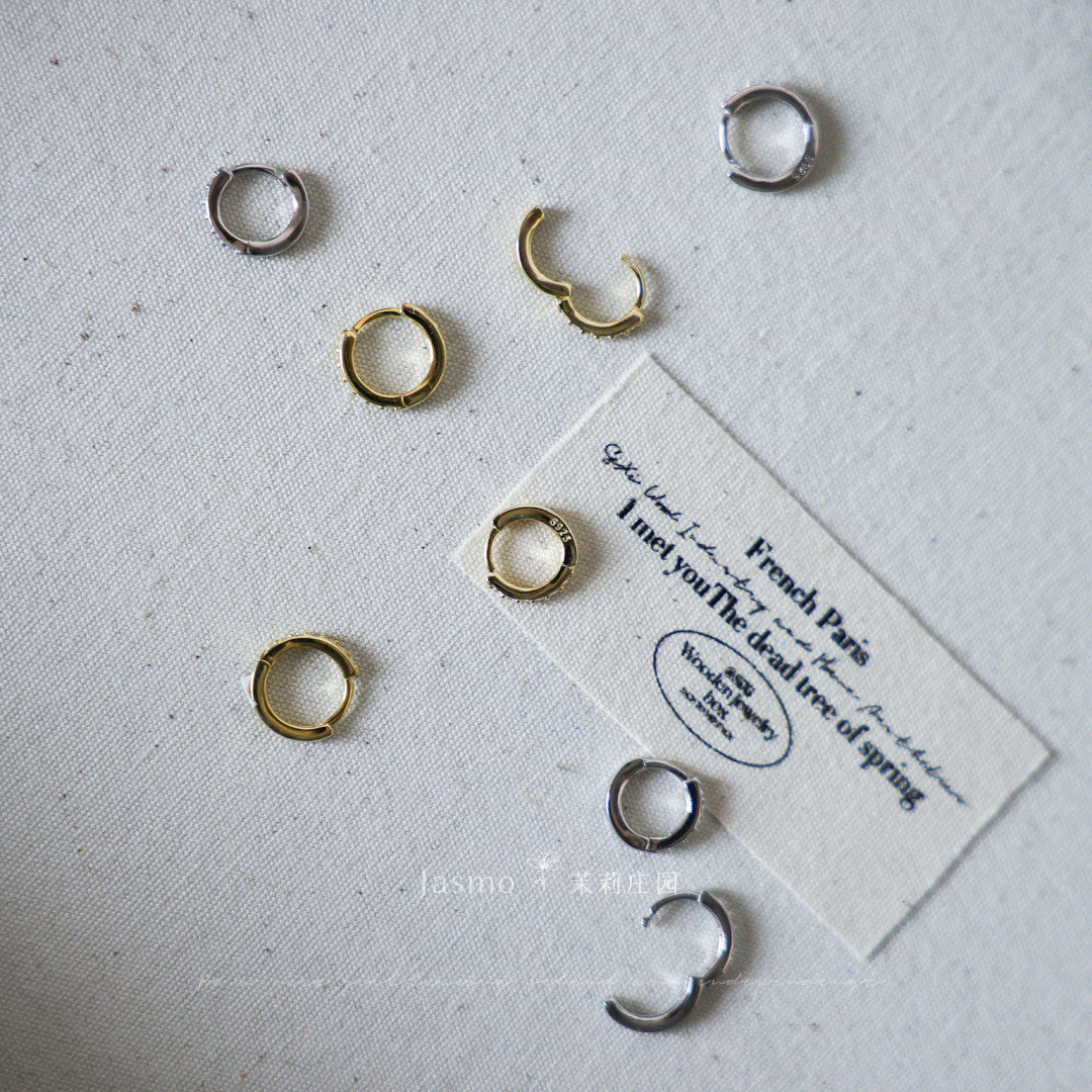 Minimalist Mini Zircon Huggies Earrings