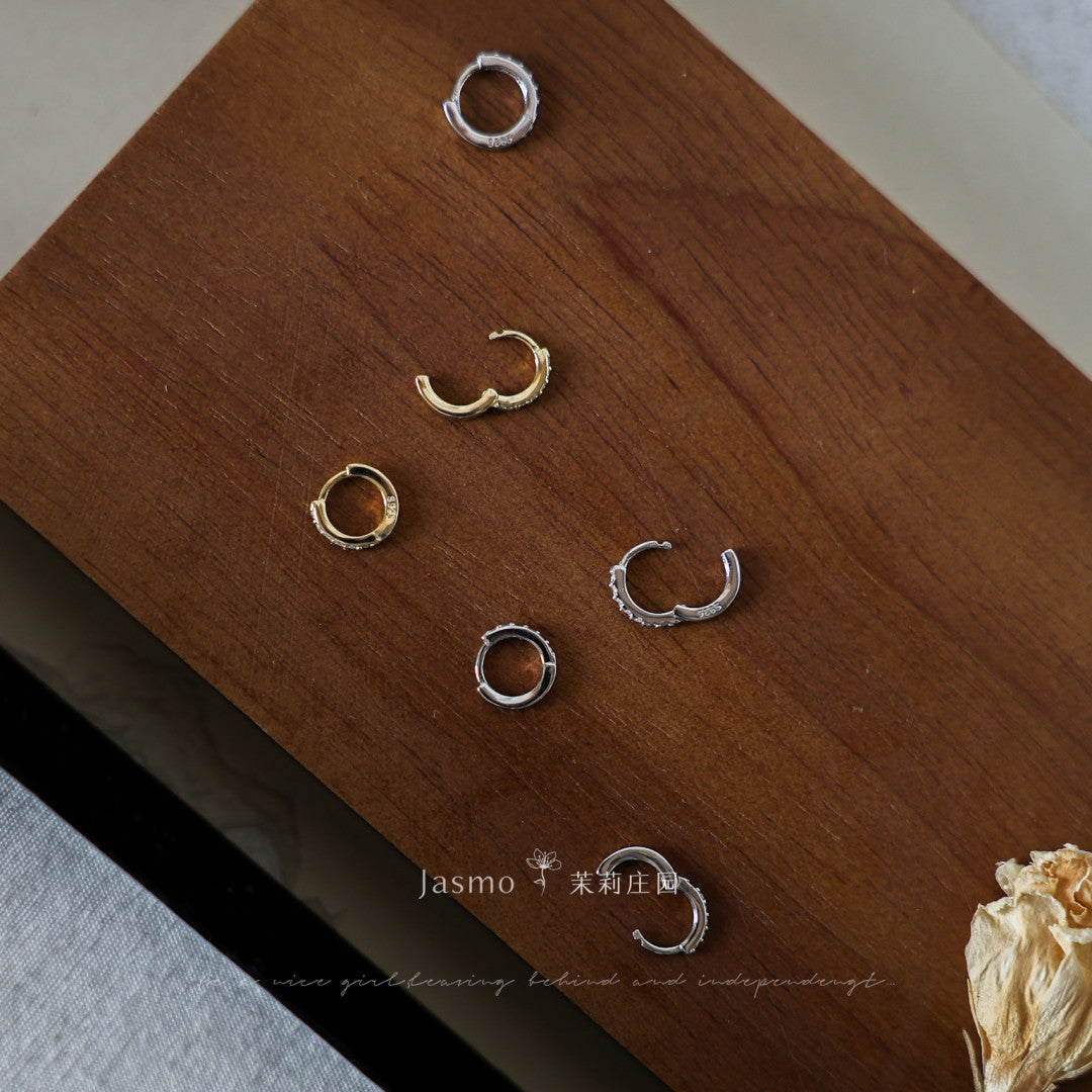 Minimalist Mini Zircon Huggies Earrings