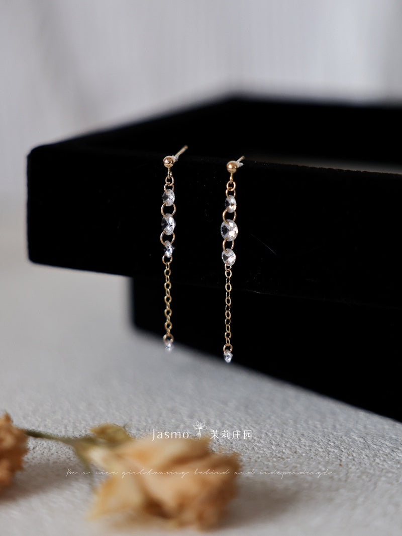 Minimalist Zircon Dangle Earrings