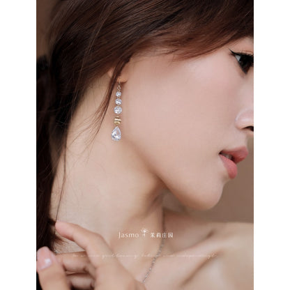 Minimalist Zircon Dangle Earrings
