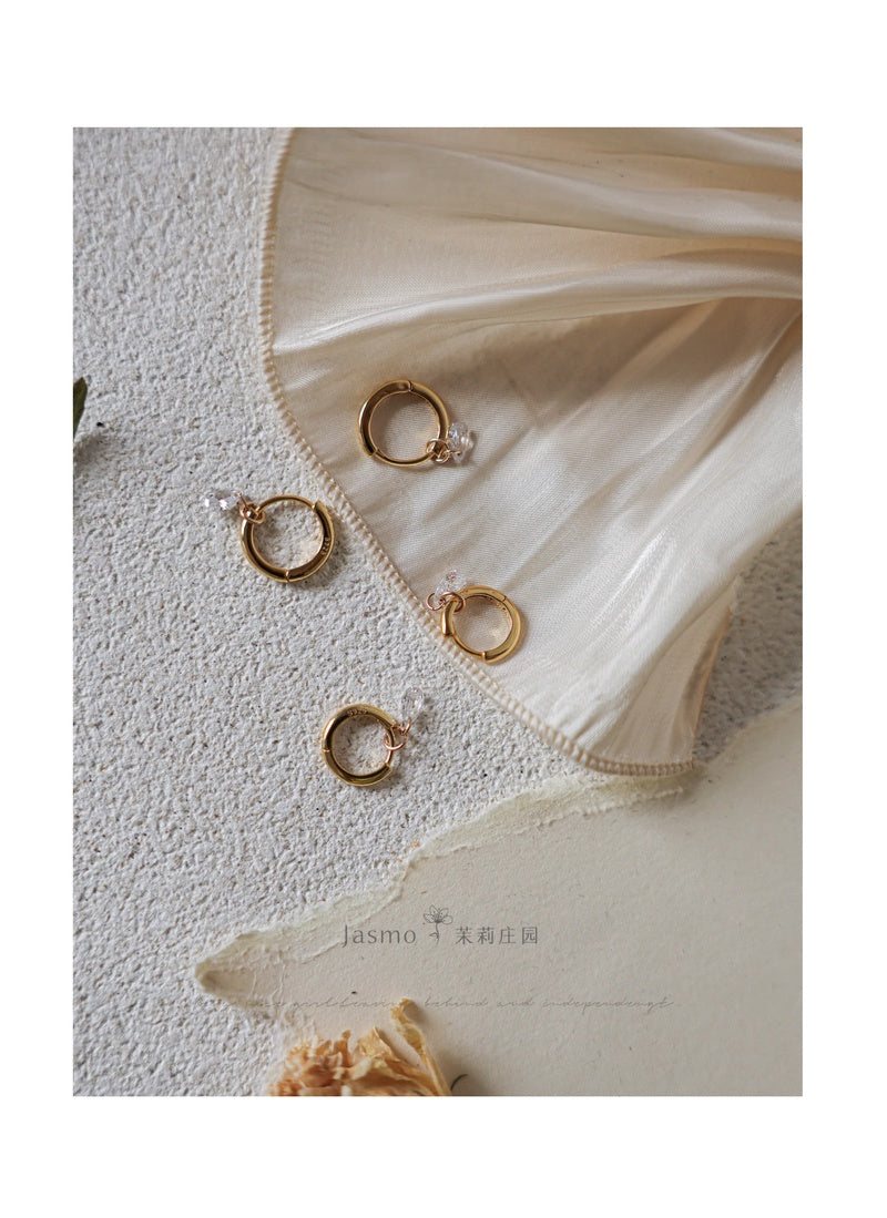 Minimalist Zircon Dangle Huggies Earrings