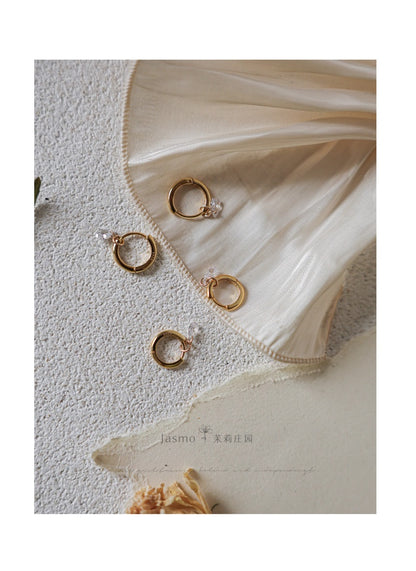 Minimalist Zircon Dangle Huggies Earrings