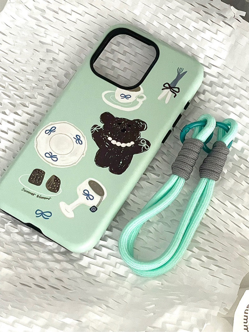 Mint Bear Printed Phone Case