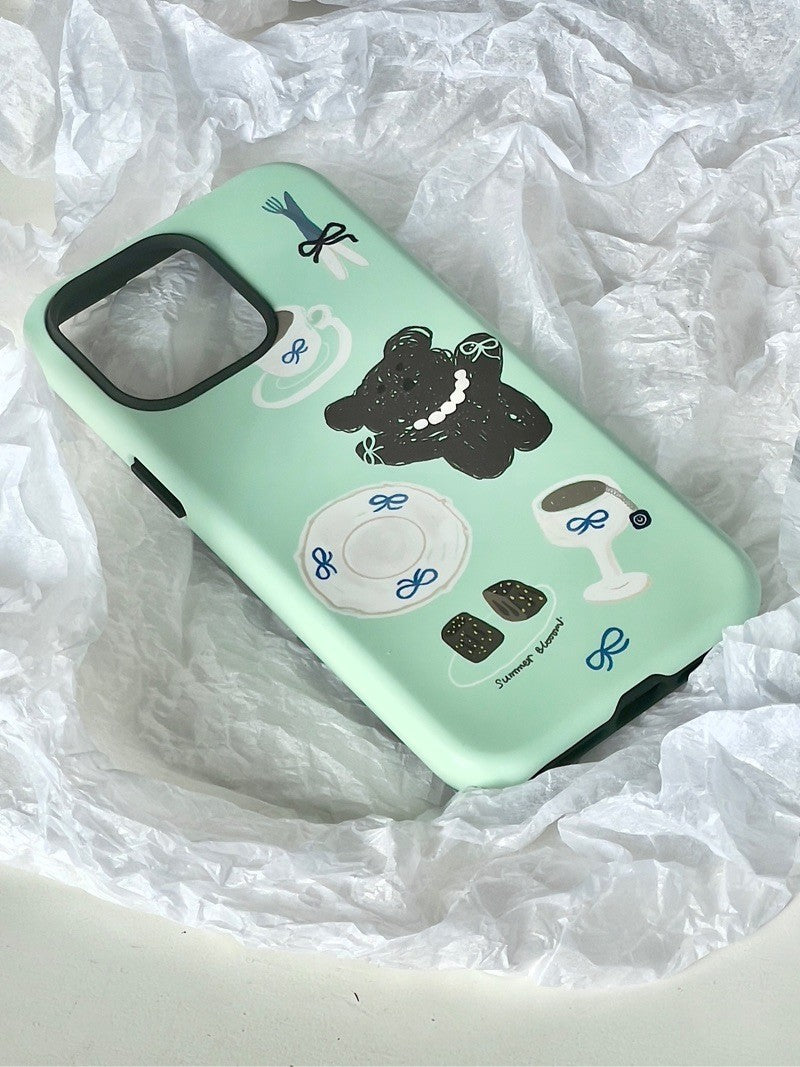 Mint Bear Printed Phone Case