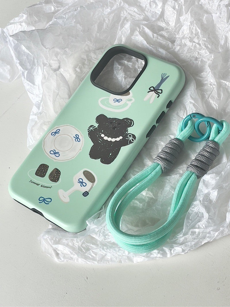 Mint Bear Printed Phone Case