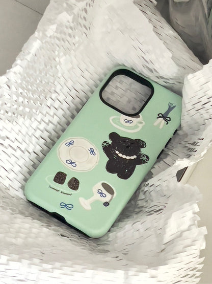 Mint Bear Printed Phone Case